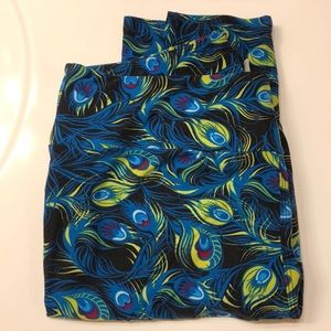 LulaRoe Peacock Leggings TC